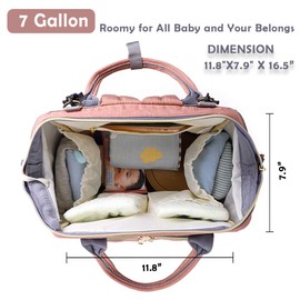 Diaper Bag Backpack, Multifunction Waterproof Travel Back Pack Maternity Baby Nappy Changing Bags Pink