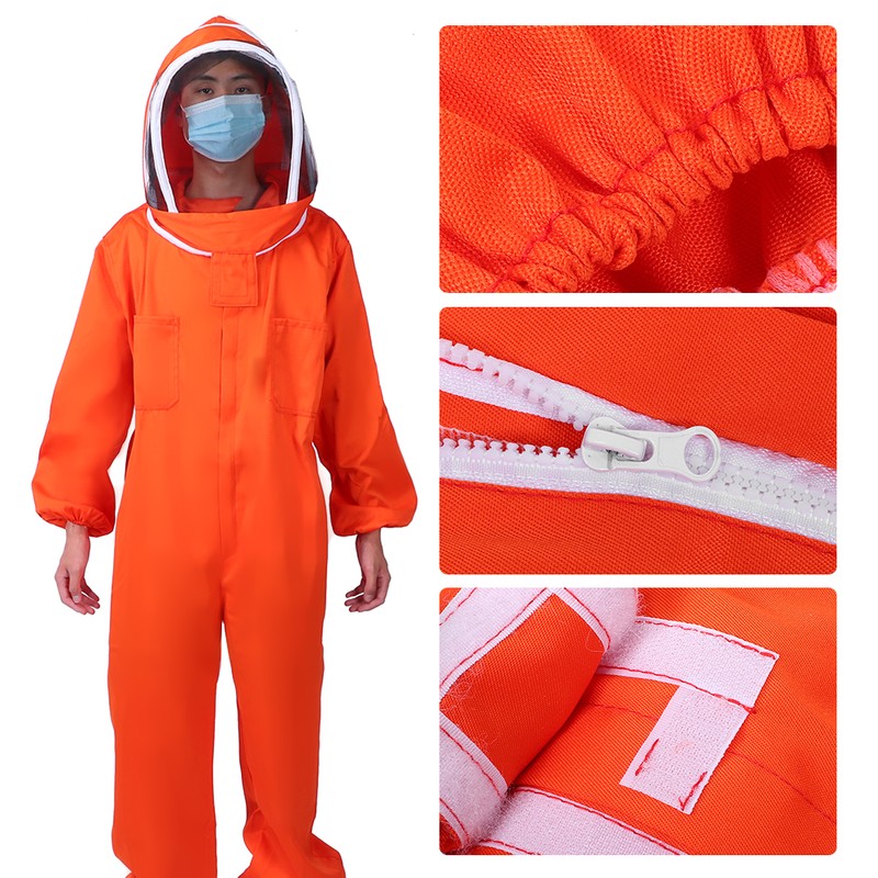 Orange Beekeeper One Piece Bee Suit Beekeeping Protective Clothes Beekeeping