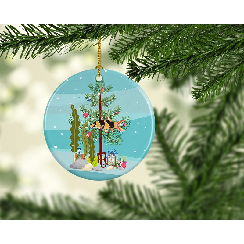 Caroline's Treasures CK4506CO1 Clown Loach Fish Merry Christmas Ceramic Ornament,