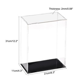 sourcing map Acrylic Clear Display Case Box Dustproof Protection Showcase Cube Collectibles Show Box 20x10x30cm