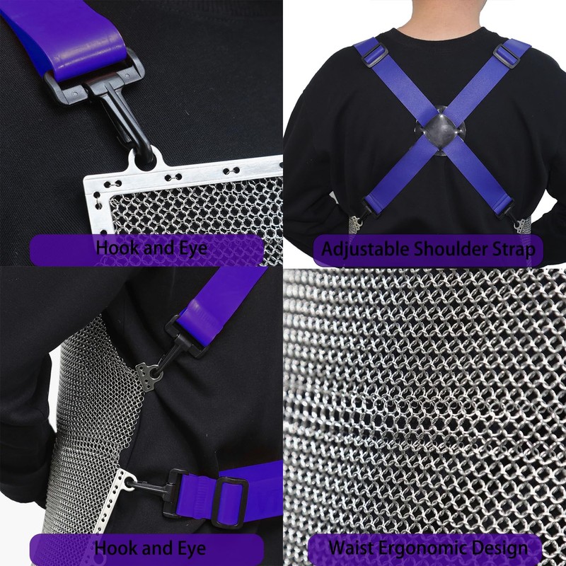 AWIORETON Chainmail Apron for Butcher, Cut Resistant Apron for Meat