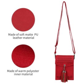 seOSTO Womens Small Crossbody Bag, Tassel Cell Phone Purse Holder Wallet