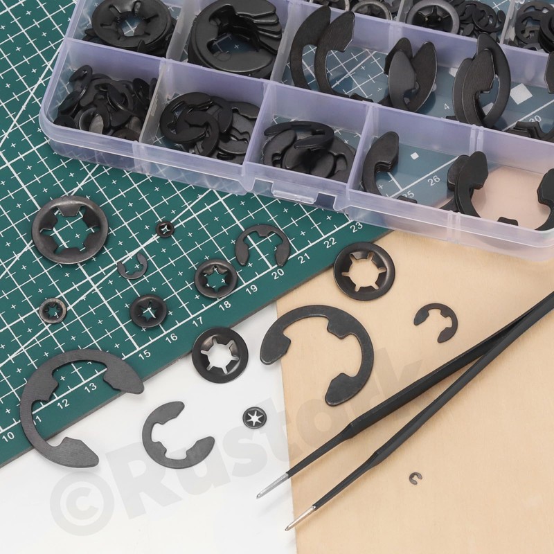 Rustark 261 Pcs M2-M12 Black Internal Tooth Star Lock Washers