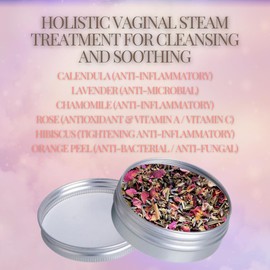 Yoni Steam Herbs. Organic, Natural, Herbal Blend for Feminine Steaming Therapy & Cleansing. Concentrated Vag Detox, Cleanse, Wash Tin. V-Steam Rituals.