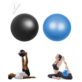 2 Piezas Pelota Pilates, Pelota De Yoga, Pelota Pilates 25 Cm,Pilates,Adecuado para Yoga, Pilates, Centro, Equilibrio, Flexibilidad, Fitness, Rebote, Playa Y Juegos Infantiles (Negro,Azul