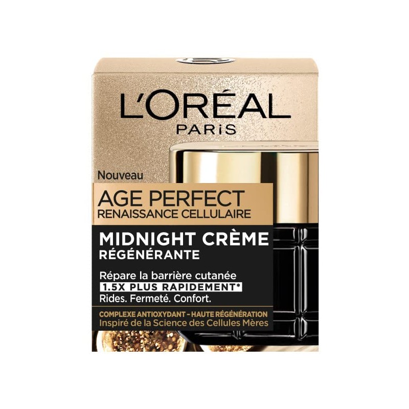 L'Oréal Paris Age Perfect Renaissance Cellular Night Cream, Anti-Ageing, Anti-Wrinkle,