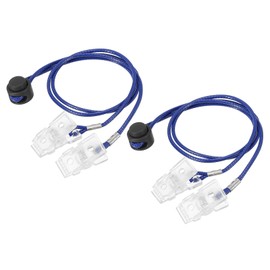 sourcing map Pack of 2 Napkin Chain 12.6 Inch Polyester Neck Bib Holder Chain Sun Hat Strap Cord Lanyard with Adjustable Buckle Clips for Napkin Cap Attachment Blue