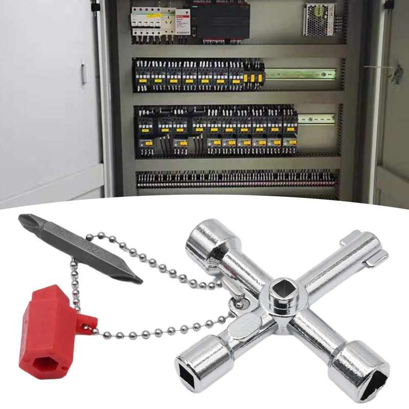 4 Way Sillcock Key Cross Key Zinc Alloy Multifunction Universal
