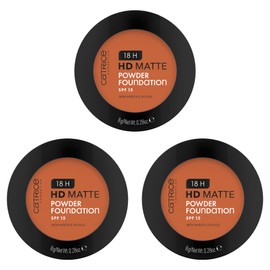 Catrice Catrice 18H HD Matte Powder Foundation, Nr. 090C, Nude, langanhaltend, mattierend, matt, f??r unreine Haut, vegan, ?lfrei, UVA- und UVB-Filter + SPF 15, ohne Parf??m, 3er Pack (3x8g)