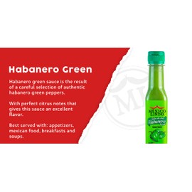 Mexico Lindo Green Habanero Hot Sauce | Real Green Habanero Chili Pepper | 75,900 Scoville Level | Enjoy with Mexican Food, Seafood & Pasta | 5 Fl Oz Bottles (Pack of 6)