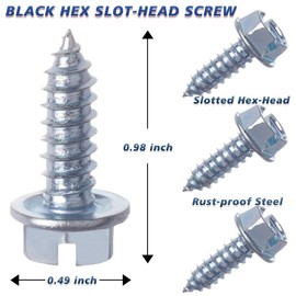 Chrome License Plate Screws Kit - 8 Pcs | Rustproof Fasteners for Front & Back License Plates, Covers and Frames on Domestic Cars, SUVs, Trucks | Stainless Steel Self Tapping Mounting Bolts