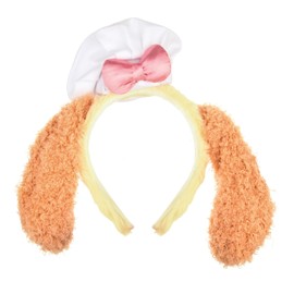 A Miaow Shellie Bear Cookie Dog Headband Chef Hat Bow Animal Headpiece Strawberry Flower Hairband Hair Accessory for Women (Ann)
