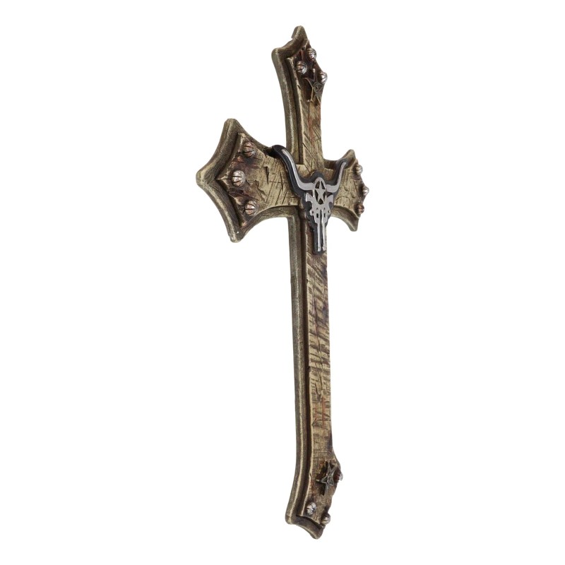 Rustic Western Star Texas Longhorn Cow Skull With Dual Pistols