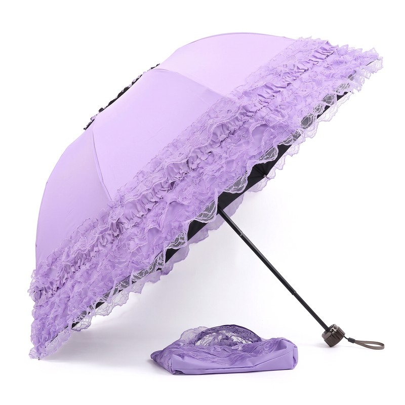 Vintage Lace Parasol – Foldable Gothic Lolita Umbrella, Anti-UV Sun