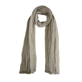 Humble Hilo Cumulus 100% Cotton Scarf, Shawl Wrap for Women - Lightweight Neck Scarf, Travel Coverup, Wedding or Evening Wrap (Gauzy Stripes, Sand)