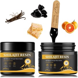 Wone Pure Himalayan Shilajit Resin, Gold Seal Pure Shilajit Enriched with Acid Fulvic, Essential Minerals and 85+ Trace Elements to Boost Energy and Immunity, 50g in a Box of 2