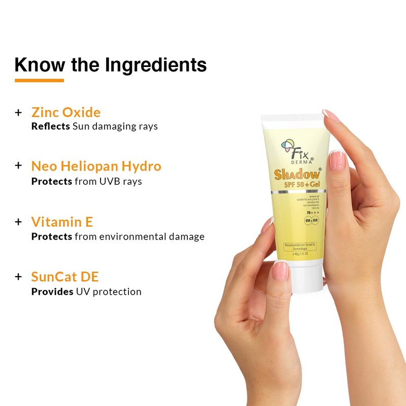 Fixderma Shadow SPF 50 Gel for Oily Skin, Sunscreen for