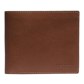 Coach Slim Bifold in Sport Calf, Saddle, One Size