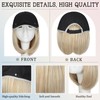 Qlenkay Waterproof Baseball Cap Attached with Straight Bob Hair Soft