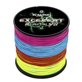 Waline Super Strong 300 m 500 m PE Braided Fishing Line 8 Strands Multifilament Fishing Line 20 lb-80 lb Sea Fishing Braided Line (Multicoloured, 50 lb/0.33 mm/500 m 547yds))