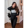 PRETTYGARDEN Women's Color Block 2 Piece Tracksuit Crewneck Long Sleeve