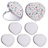Framendino, 6 Pack Sublimation Pocket Mirror Blank Heart Shape Double