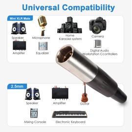 XMSJSIY 4 Pack 3 Pin Mini XLR Male TA4F Adapter Male Microphone Audio Connector Mini XLR Cable Ends Replacement M Male Audio Female