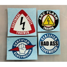 Unbranded/Generic 4-pack ELECTRICIAN Funny Hardhat Stickers Helmet Bump Cap Electrical Decals