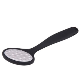 Relaxus Happy Heels Double-Sided Foot File with Secret Mini File, Ergonomic Stainless Steel Foot Scraper for Dead Skin Removal and Smooth Feet (Black)