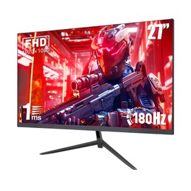 ReHisk 27 Inch FHD Gaming Monitor, 180Hz 1ms Computer Monitors, AMD FreeSync, HDR10, Borderless Design, Dual HDMI & DP, Eye Care, FPS Counter, Crosshair, VESA Mount