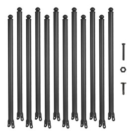12 Pack 1-3/8'' Chain Link Fence Extension, 30'' Fence Extension Height, Galvanized Post Extender for Dogs and Privacy (Silver)