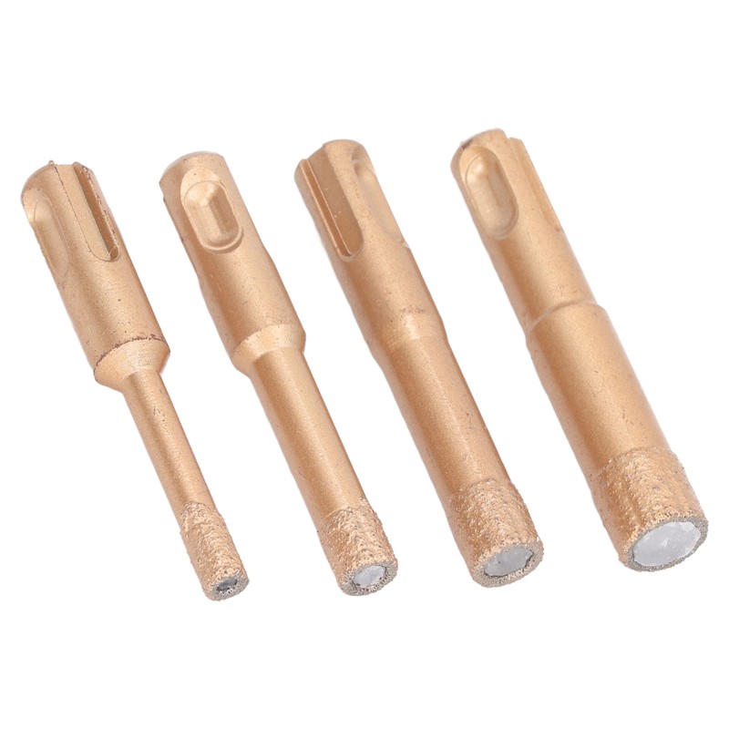 4PCS Brazed Hole Saw Kit Triangle Shank Tile Hole Opener