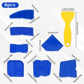 8 PCS Caulk Kit, Silicone Sealant Finishing Tools Caulking Tool kit Caulking Tools for Kitchen Bathroom Floor Sink Joint Sealant Sealing Blue