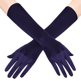 BABEYOND Long Opera Party 20s Satin Gloves Stretchy Adult Size Elbow Length 15 Inches