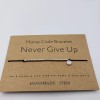 Morse Never Give Up Handmade Morse Code Black Corded Bracelet