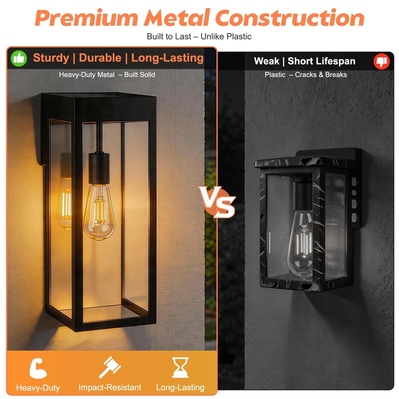 15'' Solar Outdoor Wall Lights Dusk to Dawn Solar Powered