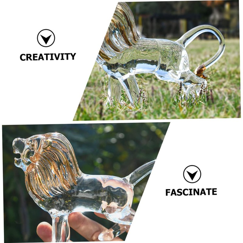 ORFOFE Decorative Lion Statue Crystal Lion Shape Tabletop Decor for