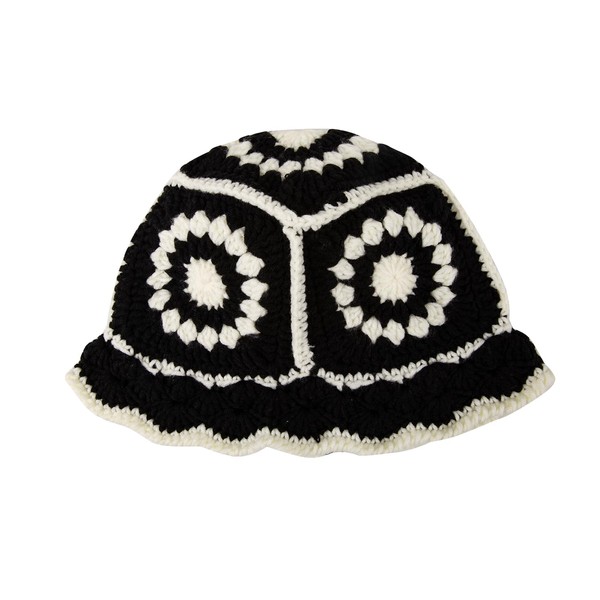 CYMNER Crochet Bucket Hat Women Hand Crafted Knitted Bucket Hat