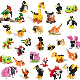 30 Packs Building Blocks Party Favors for Kids, Mini Animals Building Block Sets for Classroom Prizes Birthday Goodie Bag Fillers Valentines Easter Gifts for Kids Boys Girls 4+ Year (Special Edition)