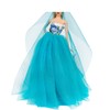 BJDBUS Blue Clothes Trailing Wedding Dress with Veil for 11.5