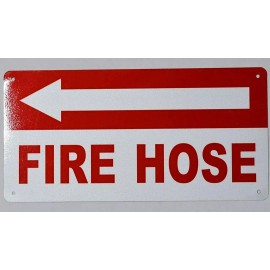 BUILDINGSIGNS.COM FIRE Hose Arrow Left Sign (White, Reflective !!, Aluminium 6x12)--REF24-1