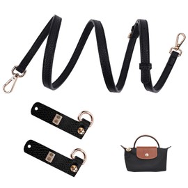 Shoulder Strap for Longchamp Women's Bag, Adjustable Shoulder Strap for Bags, Leather Strap, Carry Straps for Longchamp Mini Bag Straps, Bag Strap Extension, black