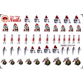 Clear waterslide Nail Art Decals (Tattoos) by DimOxy Designs Themed for Jack The Skellington Santa, The Christmas Nightmare (Ver.3) Lovers.