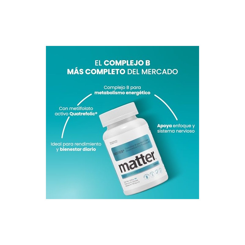 Matter Besties, Complejo B Avanzado con Folato Activo Quatrefolic, Vitamina