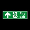 Fire Exit Arrow Up Sign 300mm x 100mm - Plastic