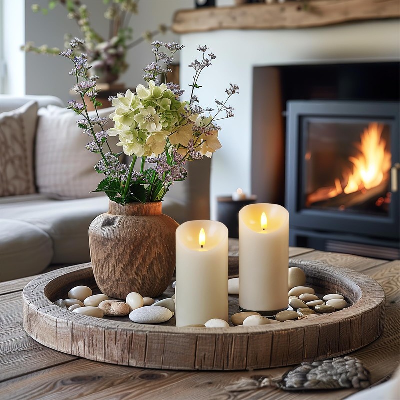 5plots 6" x 3" Flickering Flameless Candles - Battery Operated