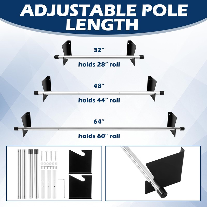 Gisafai 2 Set Wall Mount Roll Rack Holder 60 Inch