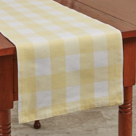 Park Designs Buffalo Check Backed Yellow Table Runner 13" x 36"