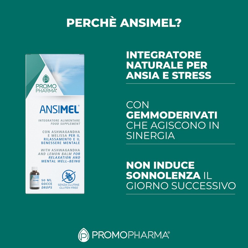 Ansimel – Integratore per Ansia e Stress - Con Ashwagandha,