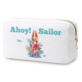 Sailor Gifts for Women Makeup Bag Sailing Nautical Gifts Sailors Military Deployment Gift for Navy Women Captain Gifts for Sailors Cosmetic Bag Boating Lover Gifts for Friend Coworker Mom Travel Pouch